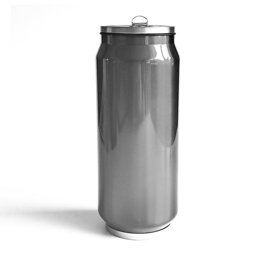 Personalised Grey Can Travel Bottle with Flip Straw - 500ml