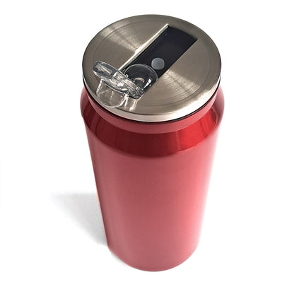 Personalised Pink Can Travel Bottle with Flip Straw - 500ml