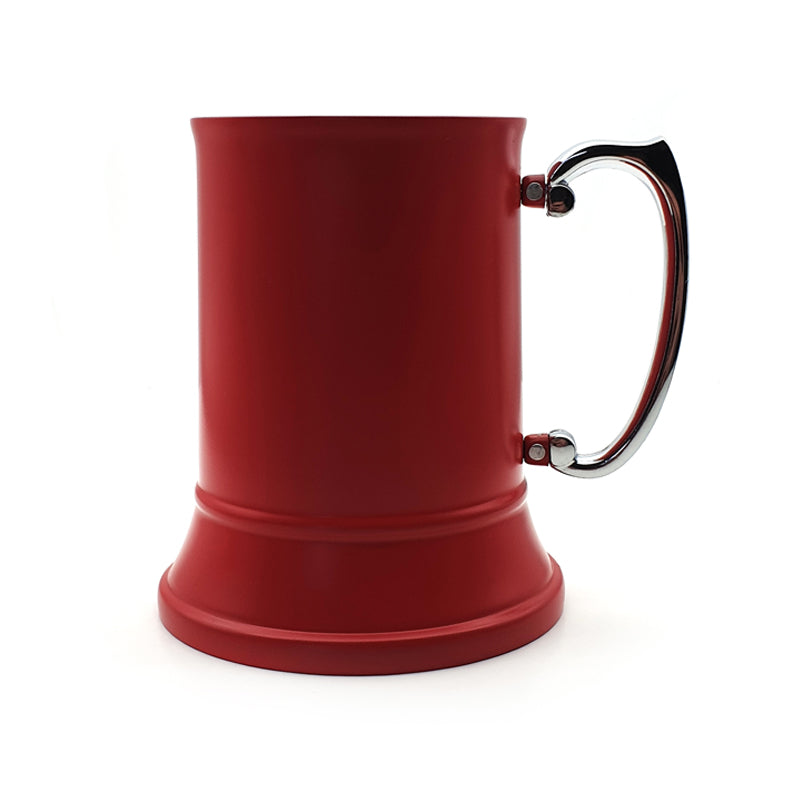 Personalised Red Steel Georgian Handle Tankard | Giftware Engraved