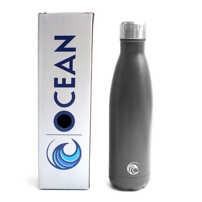 Personalised Ocean Grey Thermal Travel Bottle - 500ml