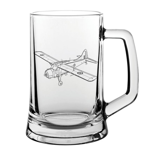 Beaver Aircraft glass tankard  – digital engraving mockup / engraving