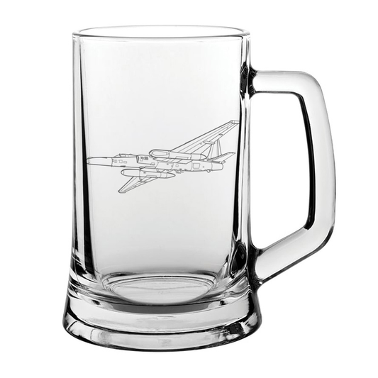 Lockheed U2 aircraft glass tankard – digital engraving mockup / engraving