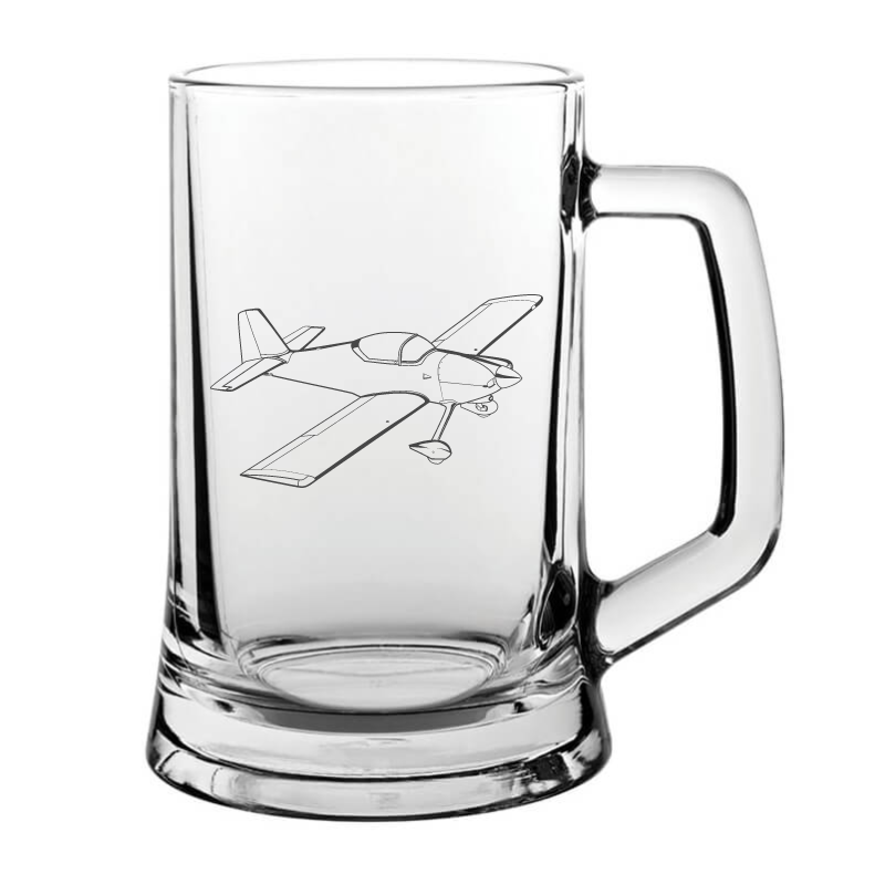 rv vans 6 aircraft glass tankard – digital engraving mockup / engraving