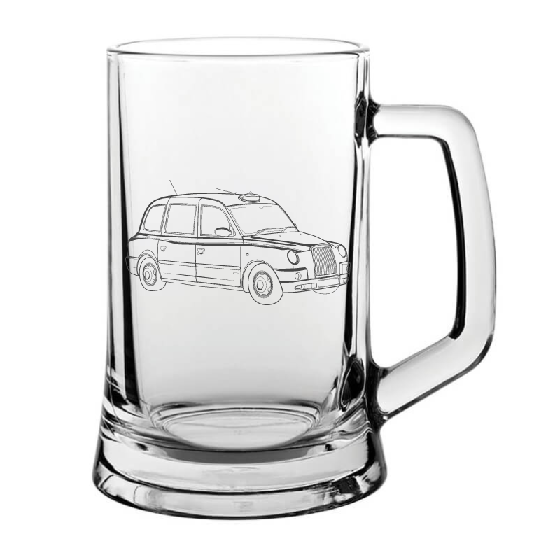 London Taxi cabbie car glass tankard – digital engraving mockup / engraving