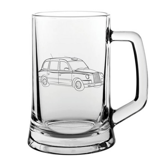 London Taxi cabbie car glass tankard – digital engraving mockup / engraving
