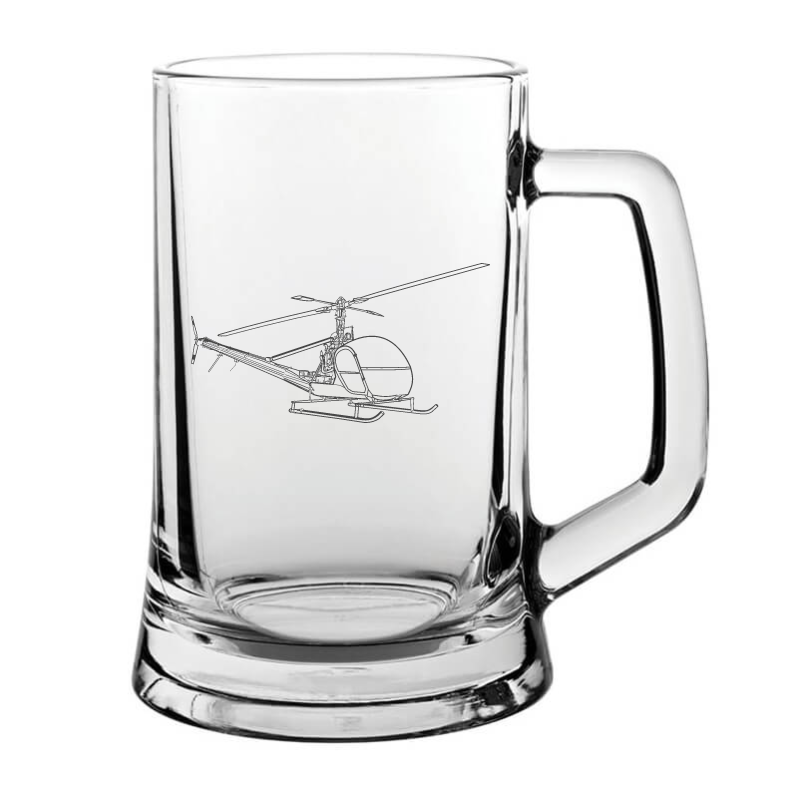 Hillier UH12 OH23 Raven helicopter glass tankard