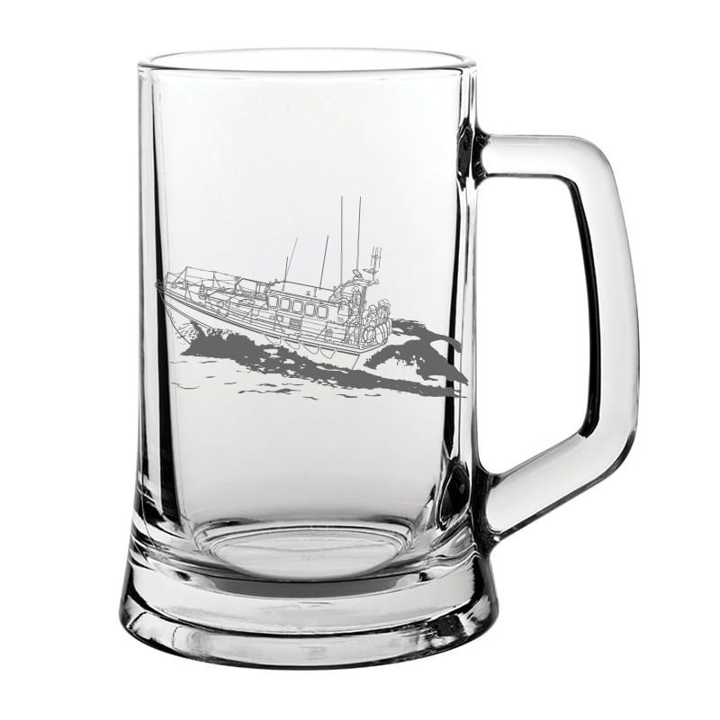 mersey class lifeboat glass tankard – digital engraving mockup / engraving preview