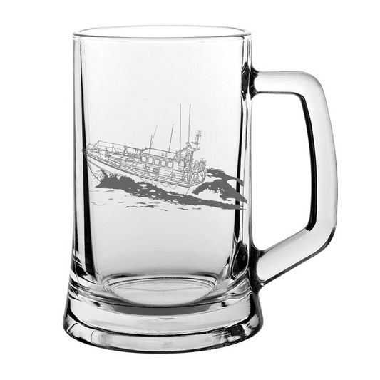 mersey class lifeboat glass tankard – digital engraving mockup / engraving preview