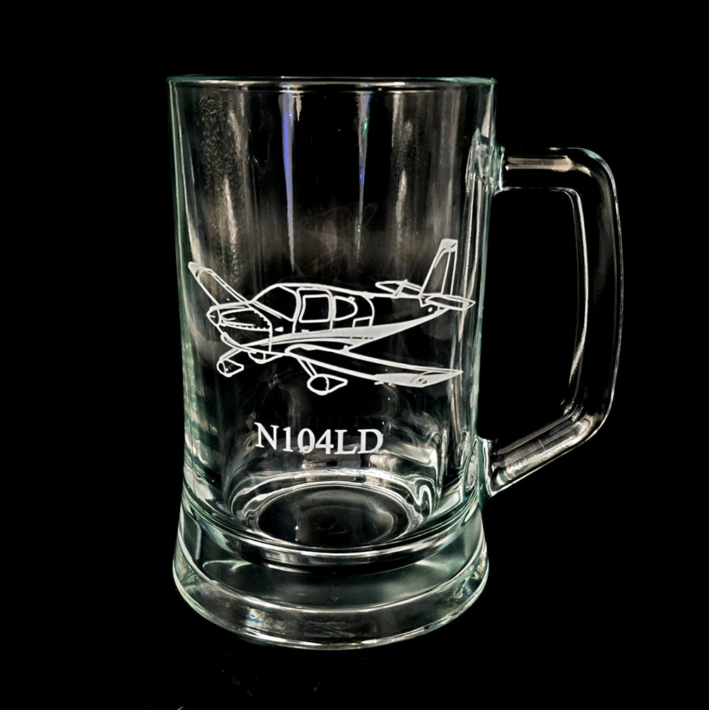 Glass tankard vans rv10 aircraft with personalisation