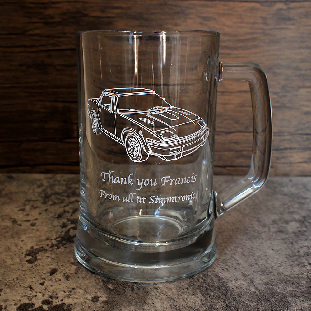 Our Tri TR8 classic car Artwork engraved on Everyday Glass Tankard