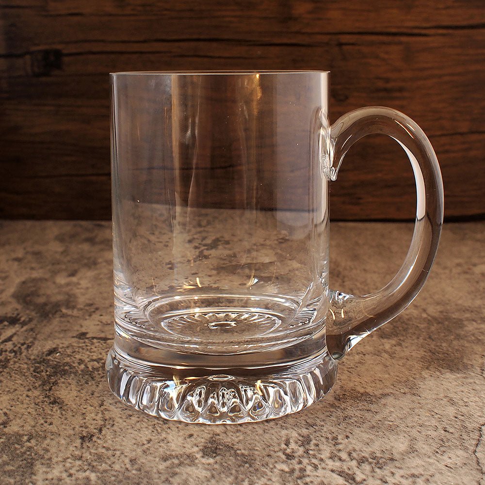 Hand made star base beer tankard with curved handle