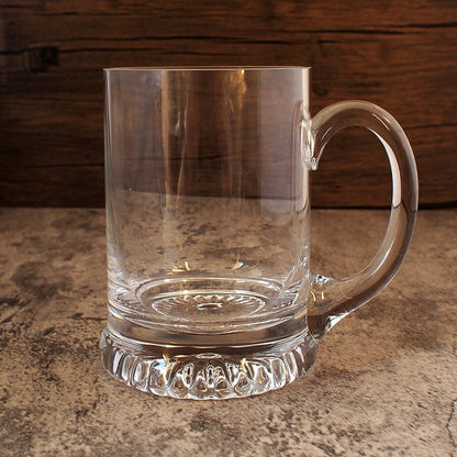 Hand made star base beer tankard with curved handle