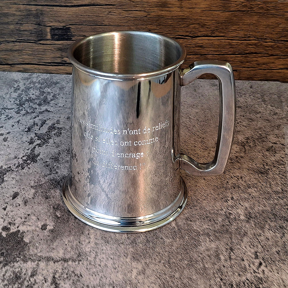 Personalised Plain Pewter C Handle Tankard
