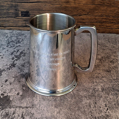 Personalised Plain Pewter C Handle Tankard