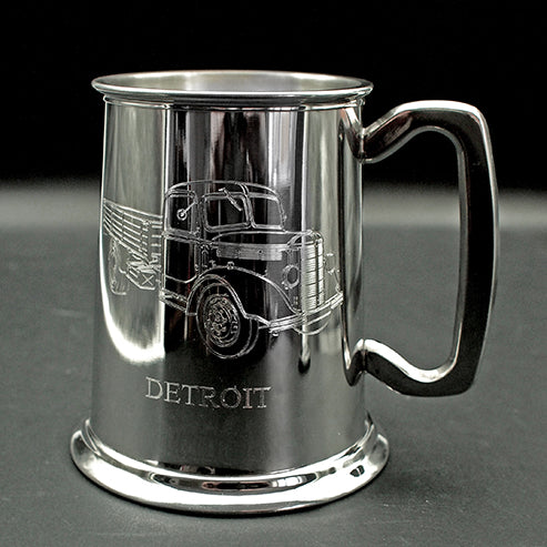 Vintage Bedford truck artwork engraved on Pewter  Tankard