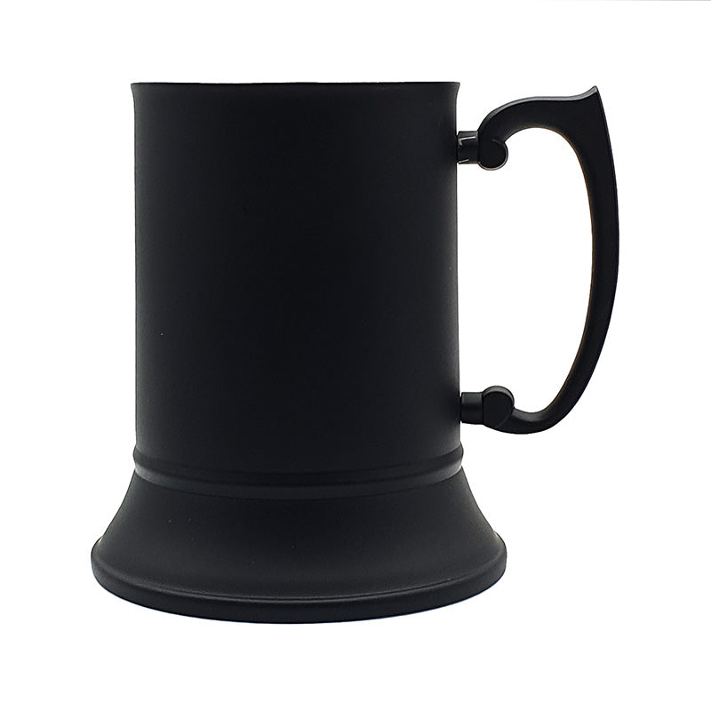 blue coated steel tankard mug 