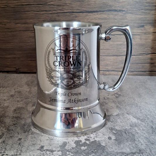 Personalised Steel Georgian Handle Tankard