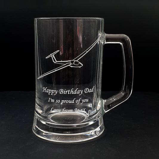 ASK21 Glider Engraved on Personalised Birthday Tankard | Giftware Engraved