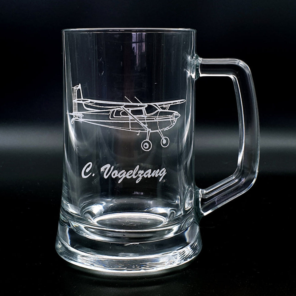 Cessna 180 Aircraft Engraved on Everyday Glass Tankard | Giftware Engraved