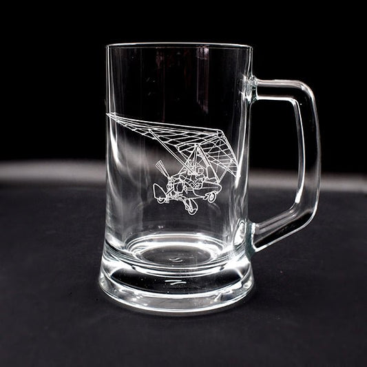 Pegasus Microlight Trike Glass Tankard | Giftware Engraved