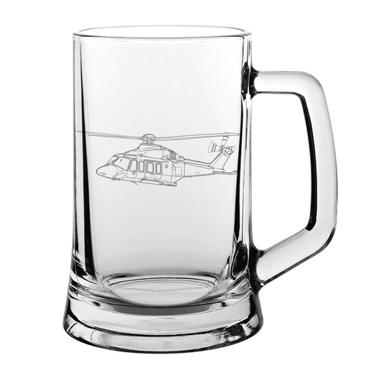 AgustaWestland AW139 Helicopter  Glass Tankard | Giftware Engraved