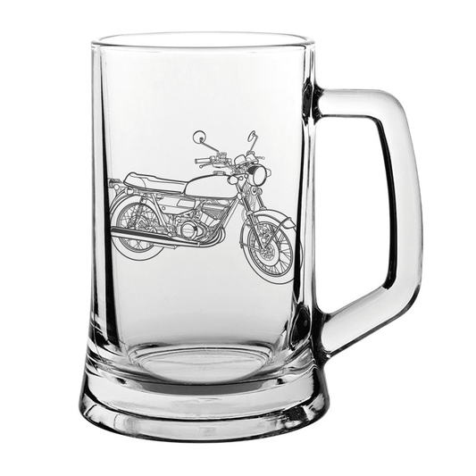 SUZ GT250 Motorcycle Glass Tankard | Giftware Engraved