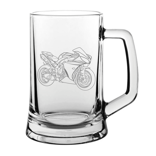 YAM R1 Motorcycle Glass Tankard | Giftware Engraved