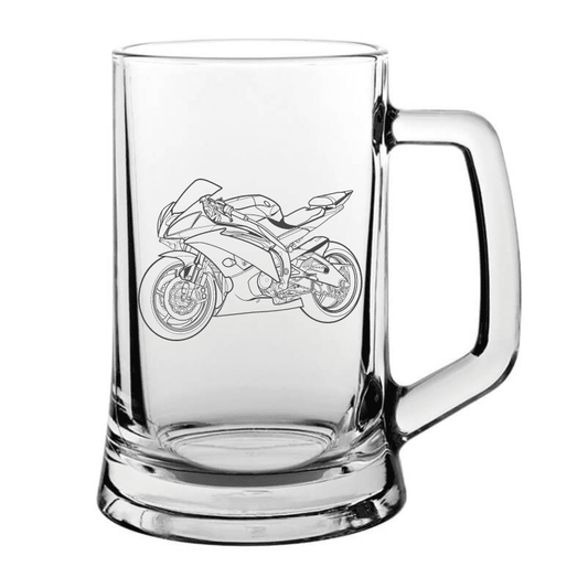 YAM R6 Motorcycle Glass Tankard | Giftware Engraved