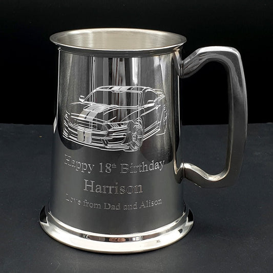 Ford Shelby Mustang Pewter Tankard | Giftware Engraved