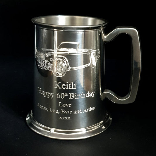 Triumph TR 6 Pewter Tankard | Giftware Engraved