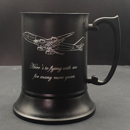 Boeing 747 Aircraft Steel Tankard | Giftware Engraved