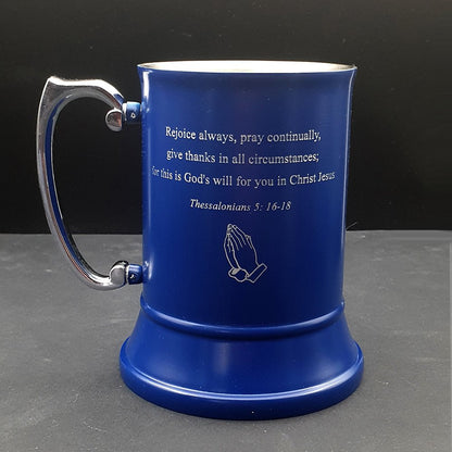 Personalised Blue Steel Georgian Handle Tankard | Giftware Engraved