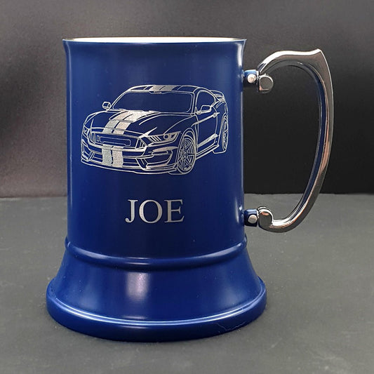 Ford Shelby Mustang Steel Tankard | Giftware Engraved