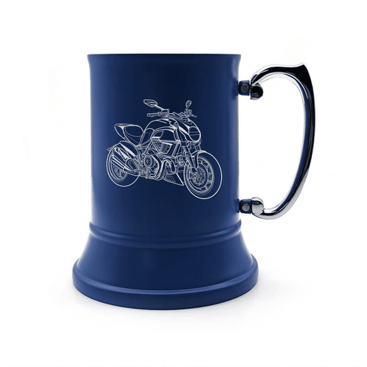 DUC Diavel Motorcycle Steel Tankard | Giftware Engraved