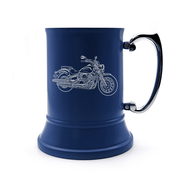 YAM V-Star 1100 Dragstar Motorcycle Steel Tankard Selection | Giftware Engraved