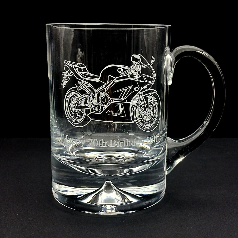 Dimple Base Tankard engraved with Honda Fireblade | Giftware Engraved