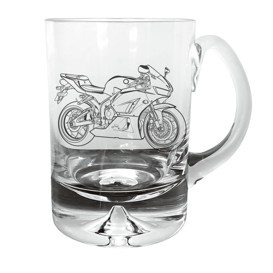 HON Fireblade Motorcycle Glass Tankard | Giftware Engraved