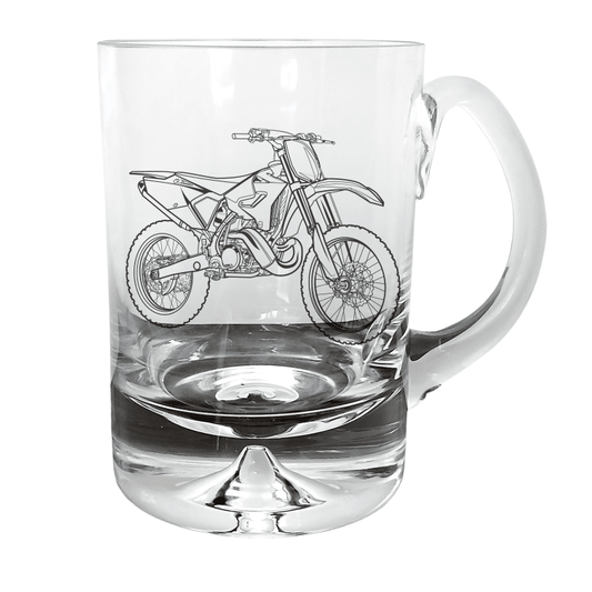 YAM YZ250 Motorcycle Glass Tankard | Giftware Engraved
