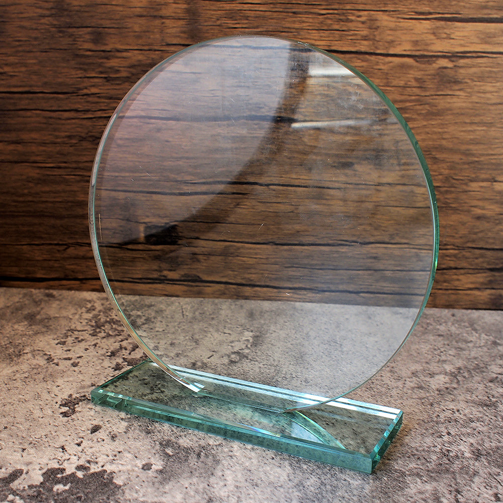 Round Jade Glass Trophy Award