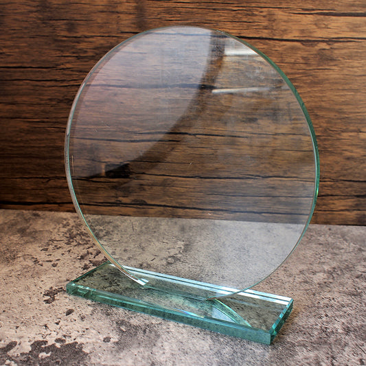 Round Jade Glass Trophy Award