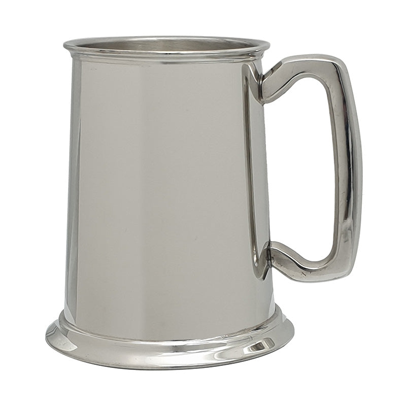 Plain Hand Made Pewter Tankard with C Handle