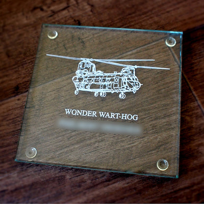Glider, Aircraft Helicopter Aviation Themed Drinks Coaster Selection | Giftware Engraved
