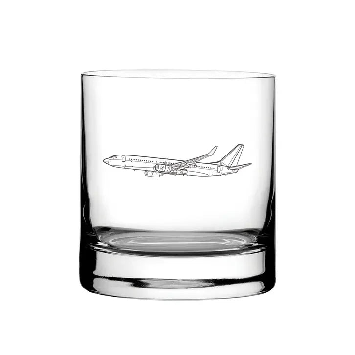 Boeing 737 Aircraft glass tumbler – digital engraving mockup / engraving preview