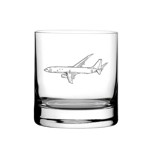 Boeing P8 Poseidon Aircraft glass tumbler – digital engraving mockup / engraving preview