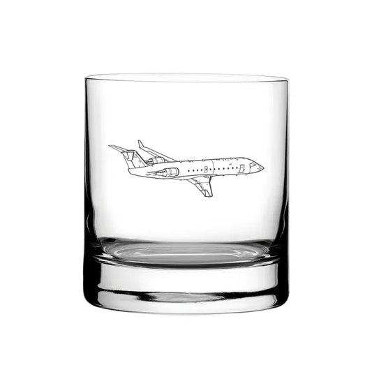 Bombardier CRJ 100 Aircraft glass tumbler – digital engraving mockup / engraving preview