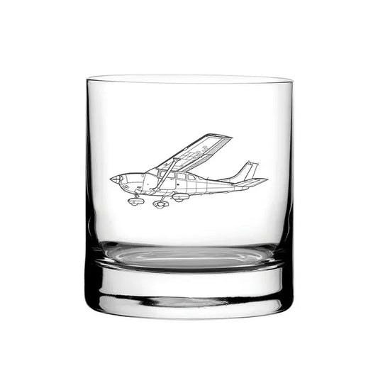 Cessna 206 Aircraft glass tumbler – digital engraving mockup / engraving preview