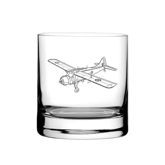 De Havilland Beaver Aircraft glass tumbler – digital engraving mockup / engraving preview