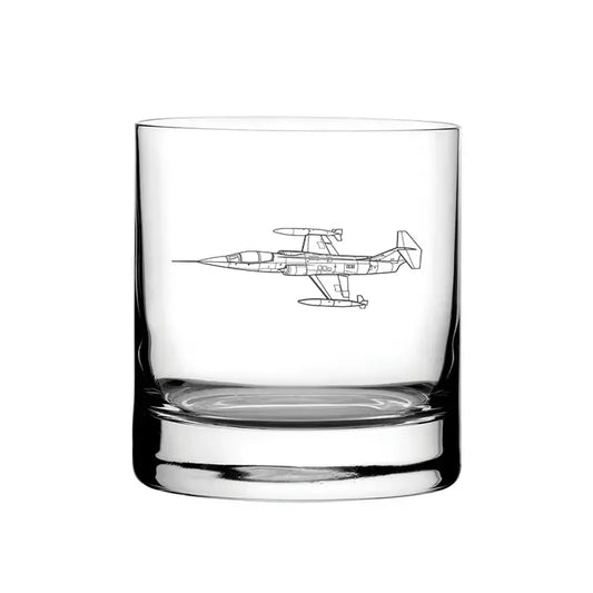Lockheed F104 Starfighter Aircraft glass tumbler – digital engraving mockup / engraving preview