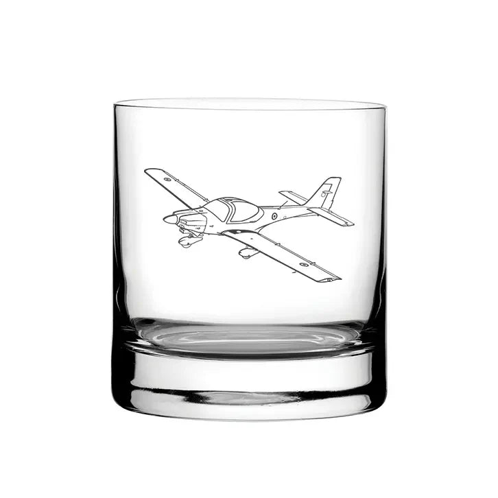 Grob G115 Tutor Aircraft glass tumbler – digital engraving mockup / engraving preview