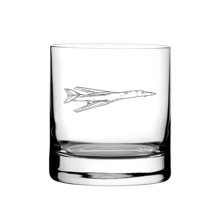Rockwell B1 Lancer Aircraft glass tumbler – digital engraving mockup / engraving preview